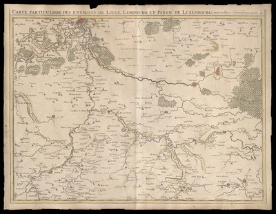 Carte particulière des environs de Liège, Limbourg, et partie de Luxembourg 1708