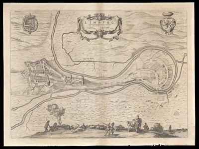 Plan et vue perspective du château de Limbourg et de Dolhain 1662-1670