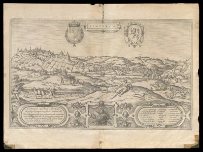 Vue de Limbourg au berger, publiée dans le "Theatrum urbium et civitatum orbis terrarum 1574