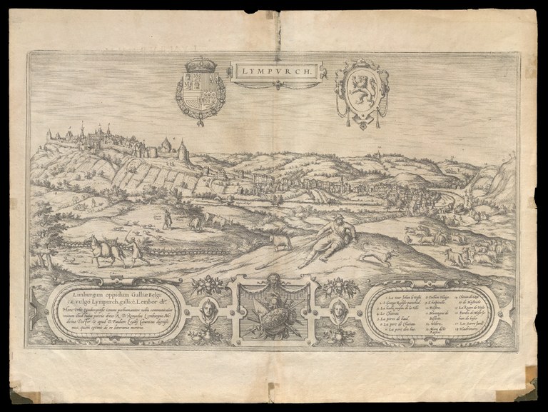 Vue de Limbourg au berger, publiée dans le "Theatrum urbium et civitatum orbis terrarum 1574