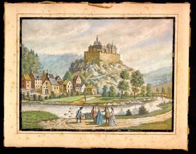Vue du château de Franchimont,  XXe siècle