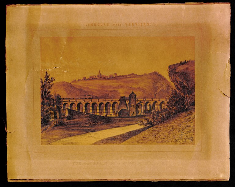 Vue générale du viaduc de Dolhain avant 1870
