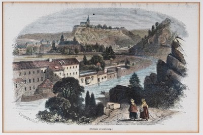 Vue de Dolhain et Limbourg prise du Nord-Ouest, Vue panoramique sur le Quai des Religieuses