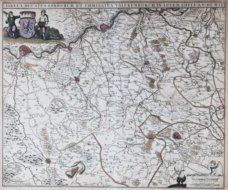 TABULA DUCATUS LIMBURCH ET COMITATUS VALCKENBURCH IN LUCEM EDITA A F. DE WIT