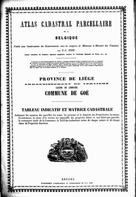 Matrice de la Commune de Goé - 1864