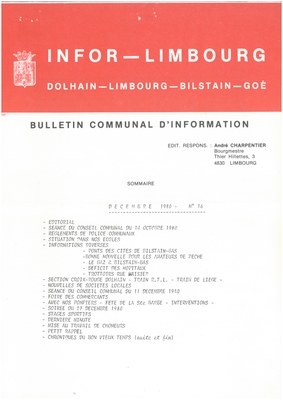 Infor Limbourg - 1980 - Décembre