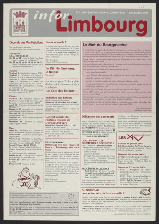Infor Limbourg - 2003 - Décembre