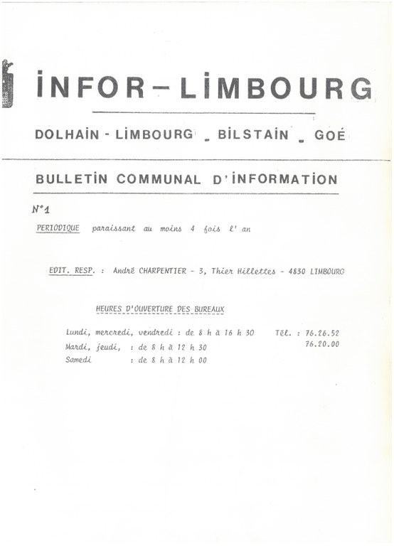 Infor Limbourg - 1977 - Mars