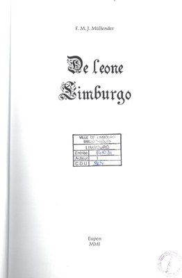 De Leone Limburgo / F.M.J. Müllender