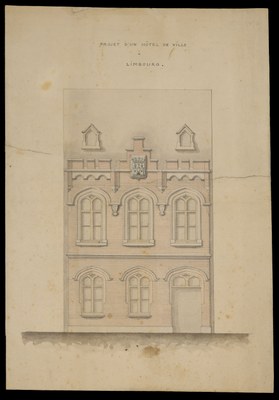 Construction d'un hôtel de ville à Limbourg. XIXe siècle