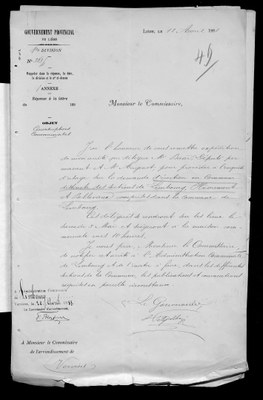 Demande d'érection en commune des sections de Hèvremont et de Bellevaux. 1888