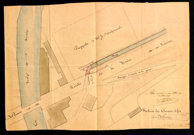 Plan d'un biez de la rive droite de la Vesdre 1889