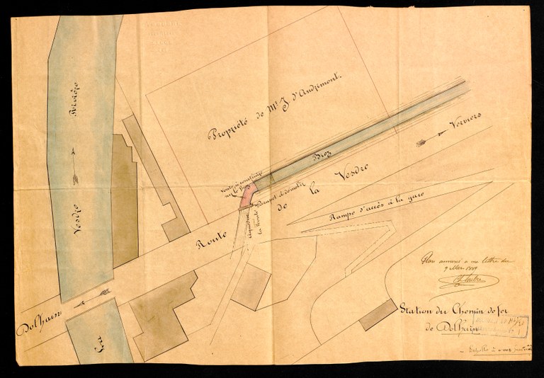 Plan d'un biez de la rive droite de la Vesdre 1889