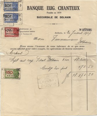 Banque Eugène Chanteux opérations en bourse