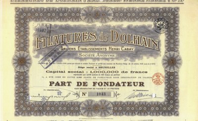 Part de fondateur des anciens établissements Henri Cabay