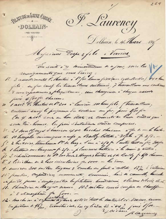 Filature de Laine Cardée, F.Laurency