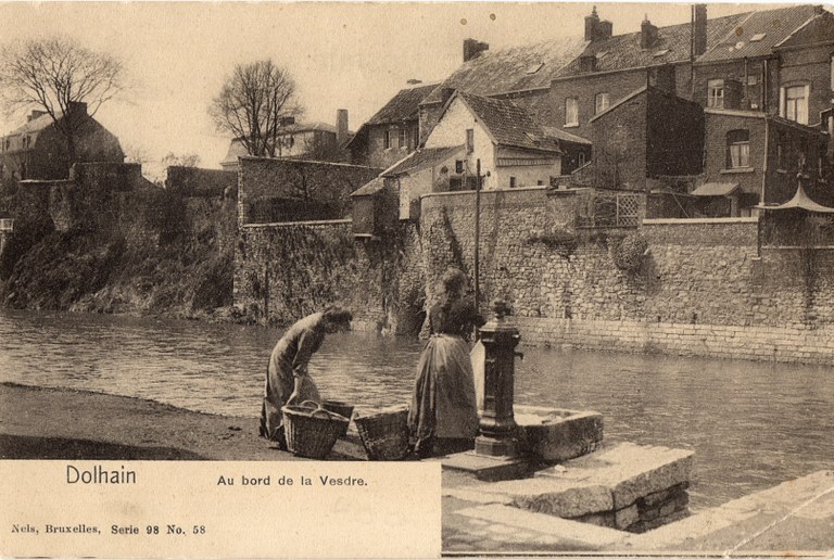 Lavandières en bord de Vesdre vers 1905