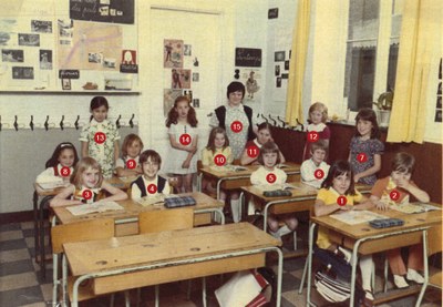 Classe de filles en 1971