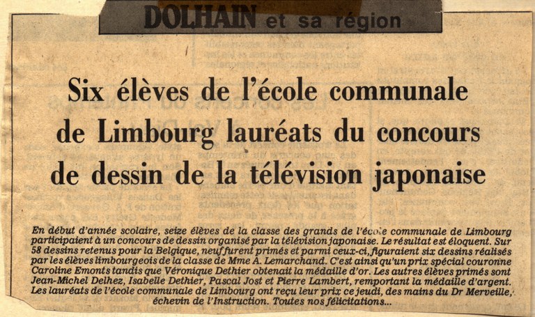 6 élèves lauréats au concours de dessin de la télévision japonaise