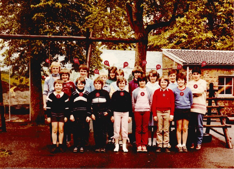 Photo de classe des 4,5,6 ème primaires en 1983
