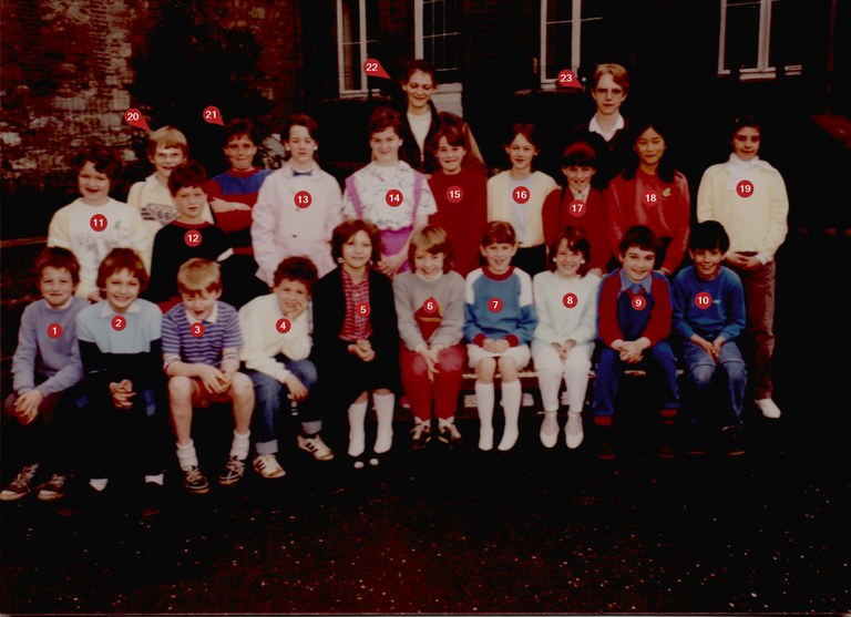 Photo de classe des 4,5,6e primaires en 1985