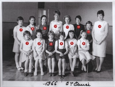 Classe de 5e primaires en 1966
