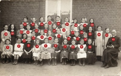 Classe de filles en 1913