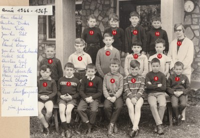 Classe de 3e primaires en 1966-1967