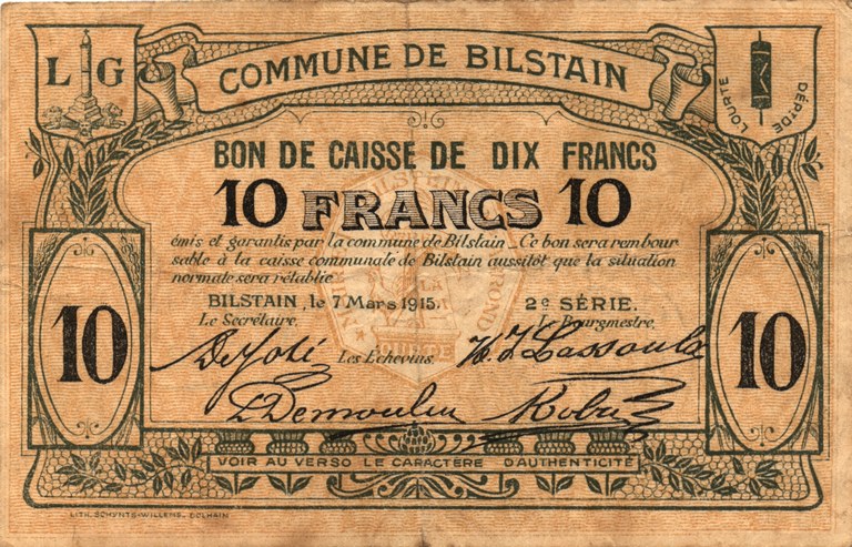 Bon de caisse de 10 francs