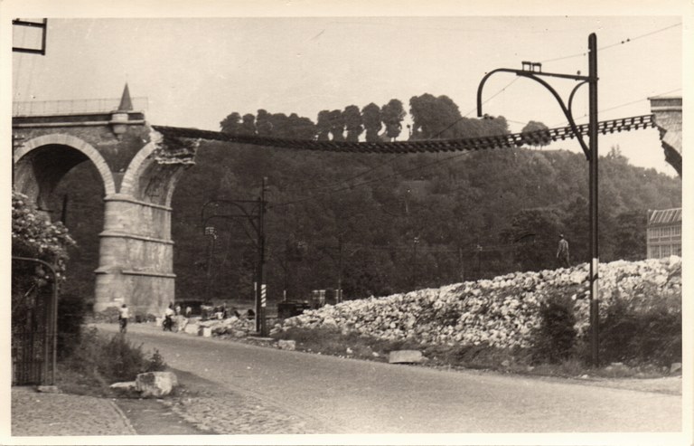Viaduc de Dolhain détruit - vue vers Limbourg