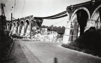 Viaduc de Dolhain détruit - vue de côté