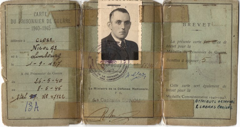 Carte de prisonnier de Nicolas Close