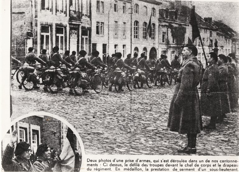 Prise d'armes par le peloton cycliste