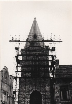 Clocher de l'Eglise St-Georges en rénovation