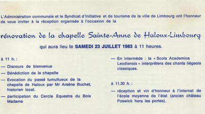 Rénovation - Invitation à la cérémonie