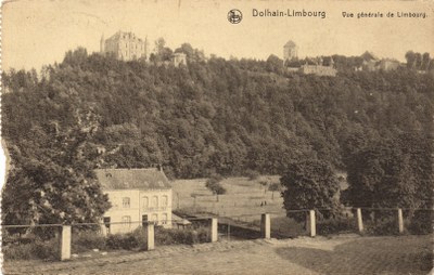 Vue du chateau de Limbourg depuis Dolhain