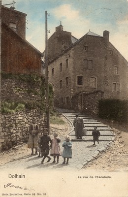 Carte de la rue de l'Escalade en couleur en 1907
