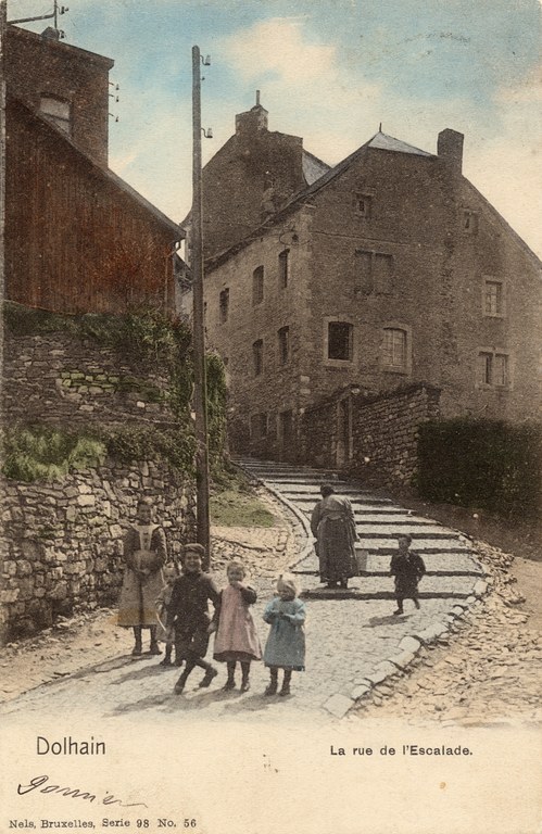 Carte de la rue de l'Escalade en couleur en 1907