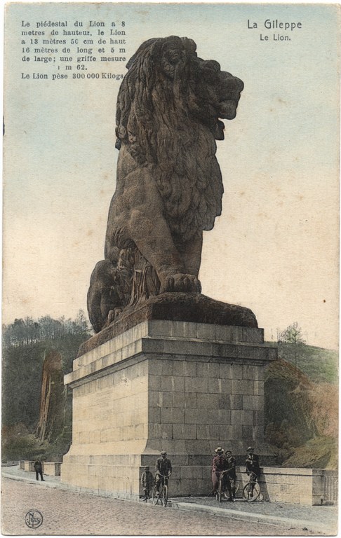 Carte illustrée du Lion de la Gileppe