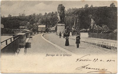 Photo sur le Barrage de la Gileppe en 1905