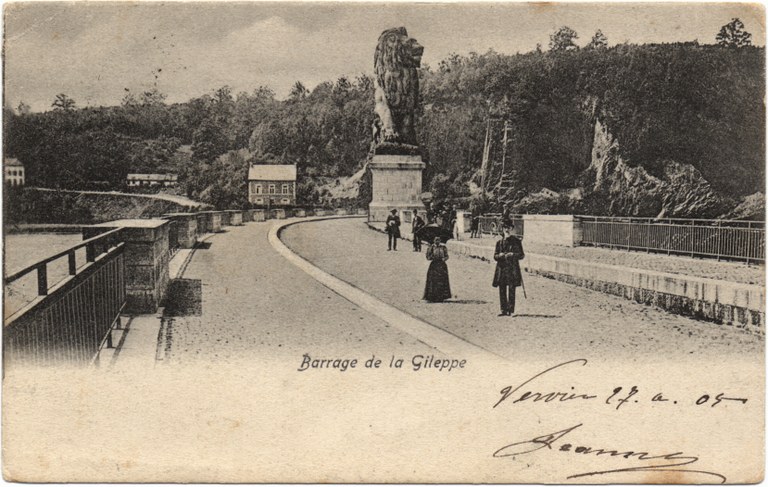 Photo sur le Barrage de la Gileppe en 1905