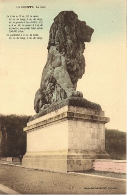 Plan rapproché du lion de la Gileppe
