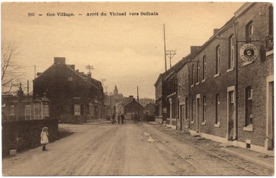 Goé - arrêt du vicinal vers Dolhain vers 1930