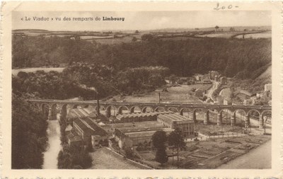 Le viaduc vu des remparts vers 1910
