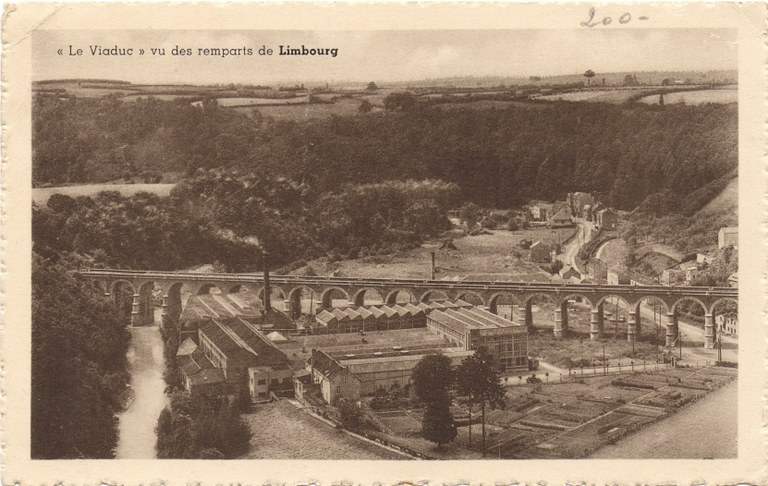 Le viaduc vu des remparts vers 1910