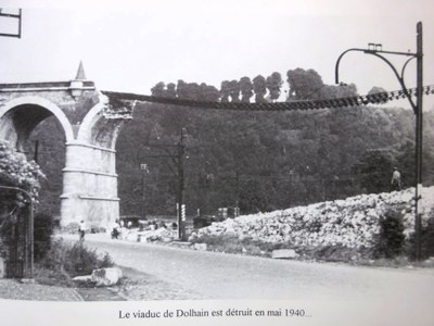 Viaduc de Dolhain détruit - mai 1940