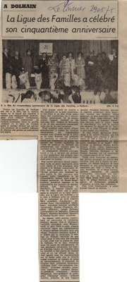 50e anniversaire de la ligue des familles de Dolhain