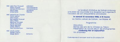 50ème anniversaire - Invitation à la réception