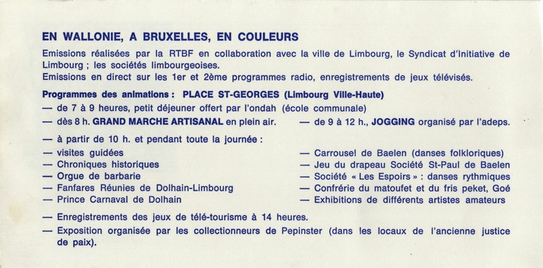 Programme des animations de la RTBF