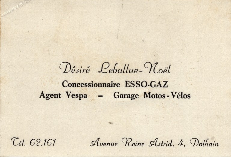 Carte de visite de Désiré Leballue- noël
